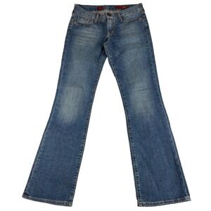 X2 Quality Bootcut Jeans Women 4 Large Blue Denim Cotton Embroidered Logo Casual